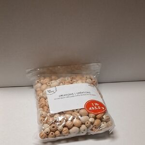 Bead Landing Creations Wood Bead Mix 1 lb NWT